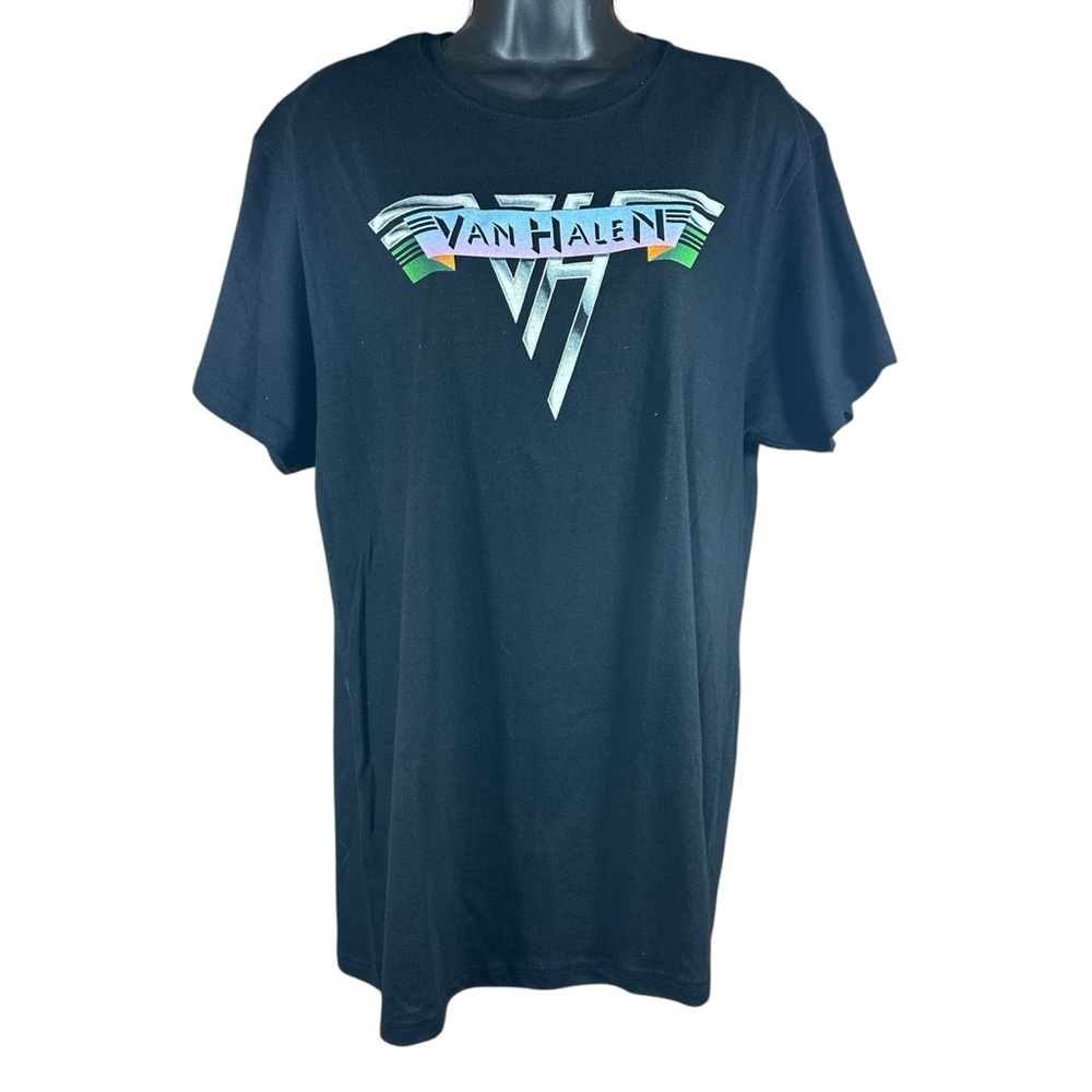 Van Halen Black T-Shirt Original Logo Rock Star Cotton Size L Unisex New